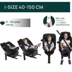 Seggiolino auto everone i-size black 40-150cm – chicco