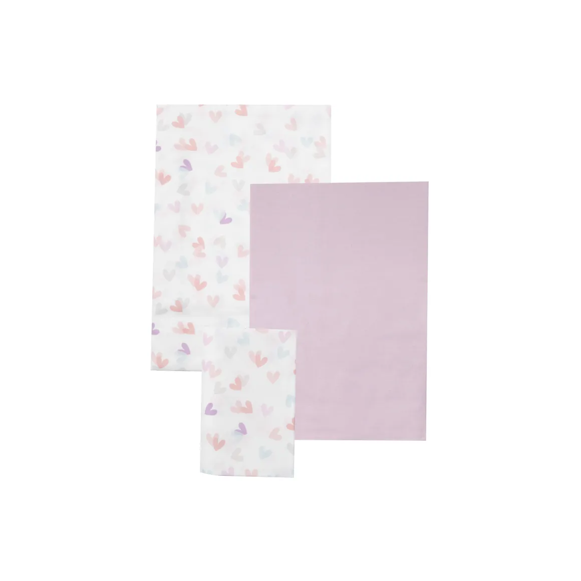 Set 3 pezzi culla cuoricini