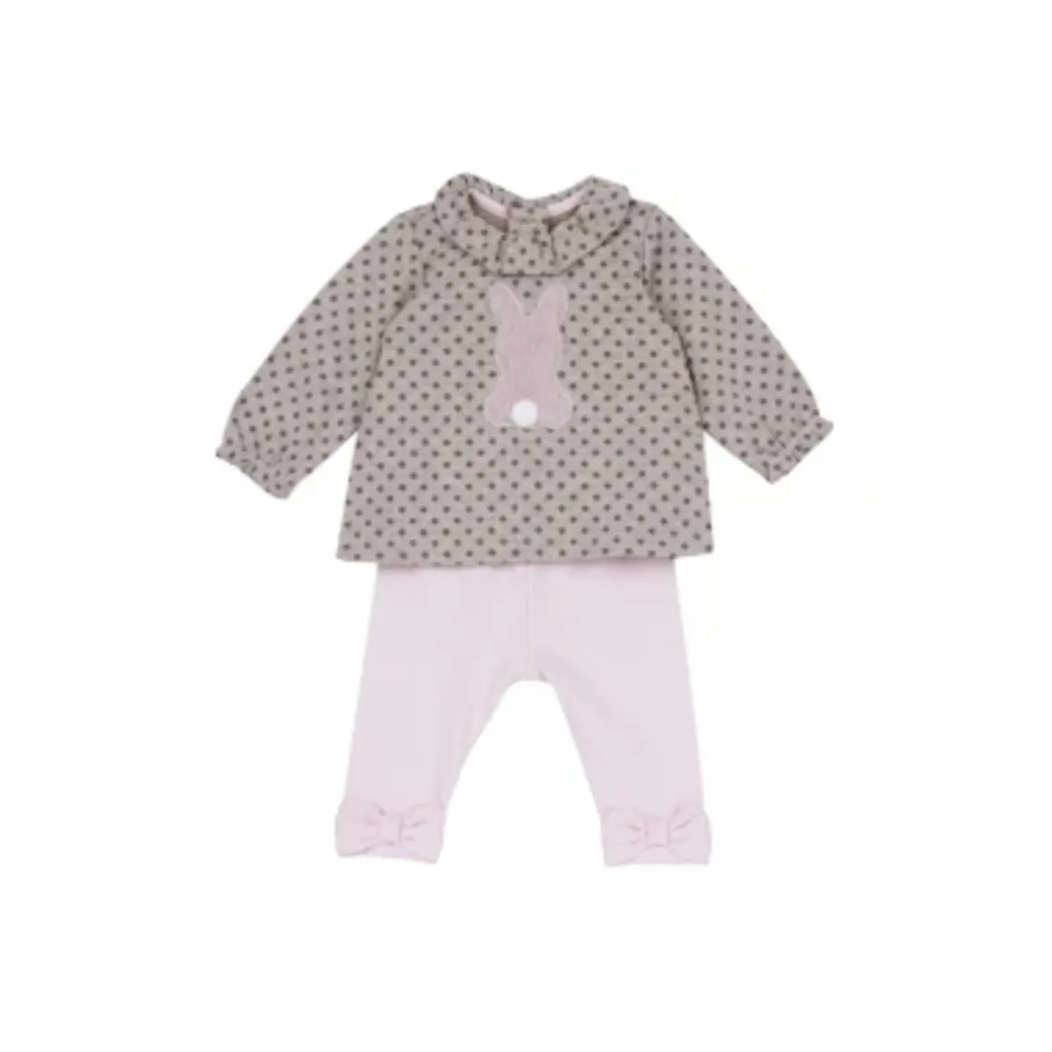 Set 2 pz top punto milano pois+leggings rosa con fiocchi – chicco