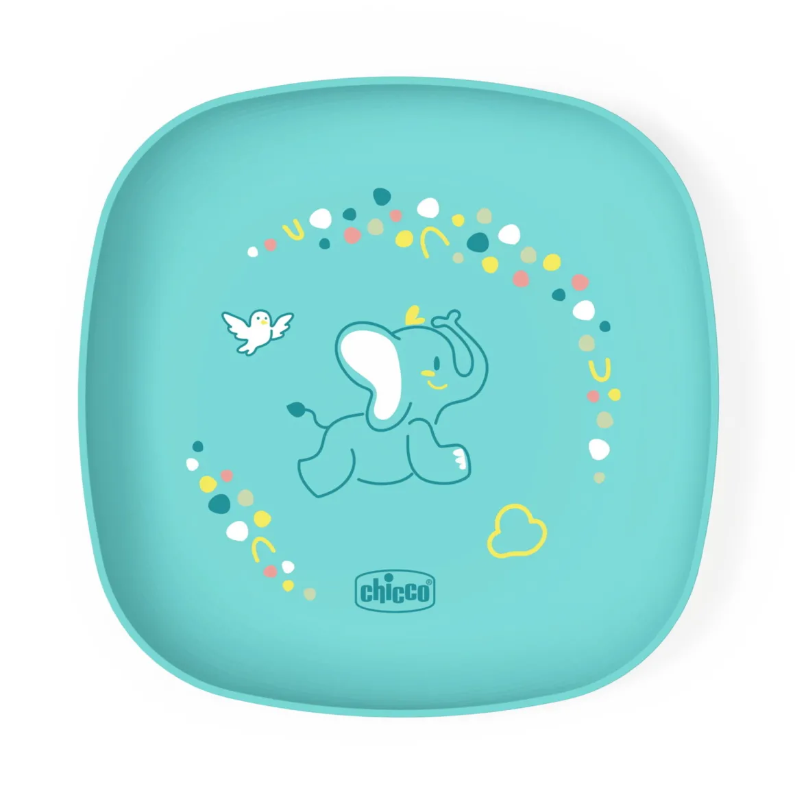 Set piatto piano e ciotola 12m+ azzurro – chicco