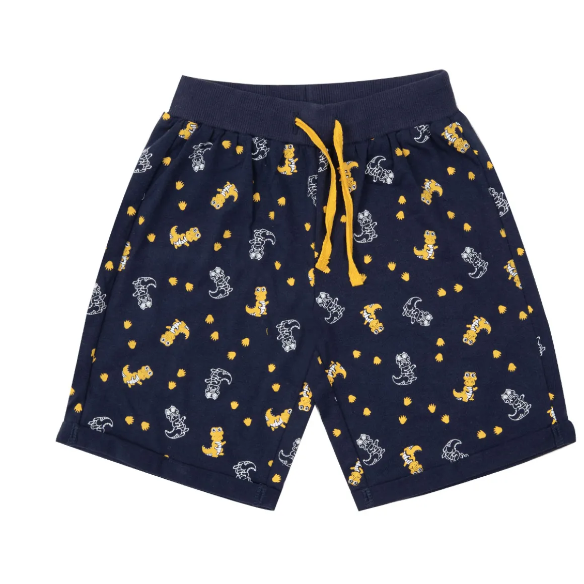 Short jersey bimbo blu scuro stampato