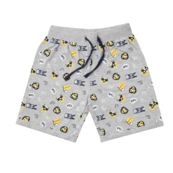 Short jersey bimbo grigio chiaro stampato