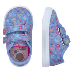 Sneaker bimba con doppio strappo