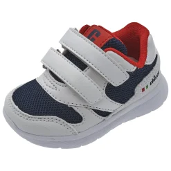Sneaker bimbo con suola leggera e doppio strappo