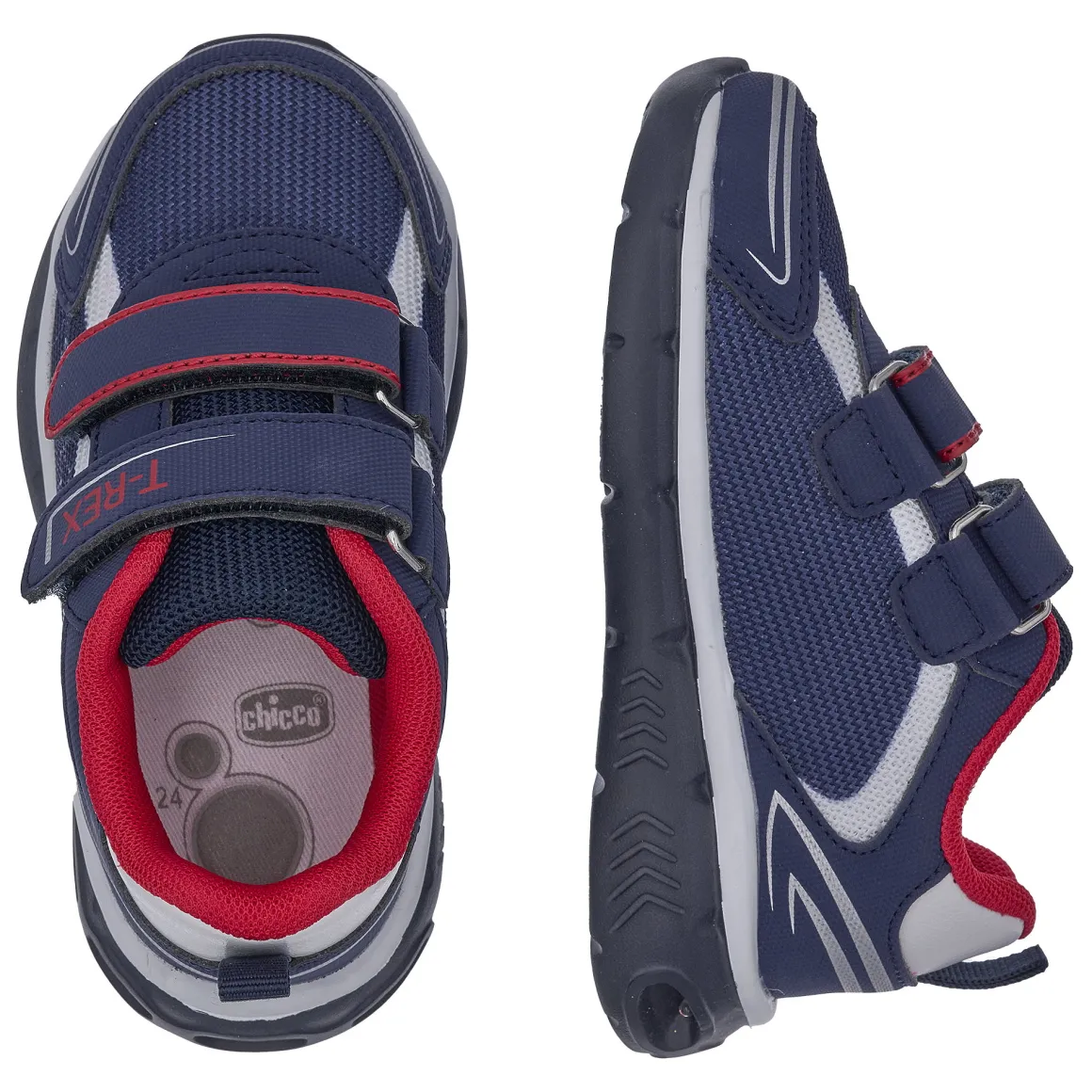 Sneaker con luci colorate nella suola e doppio strappo