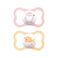 Succhietti air 16+ silicone bio-circolare conf. doppia rosa/giallo – mam