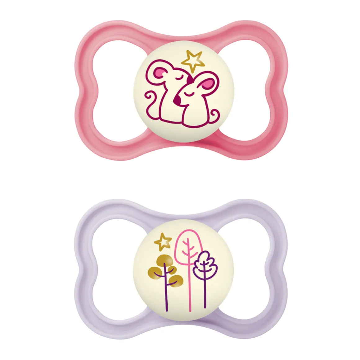 Succhietti air night 6+ silicone bio-circolare conf. doppia rosa/viola – mam
