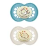 Succhietti original night 6+ silicone bio-circolare conf. doppia blu/grigio – mam