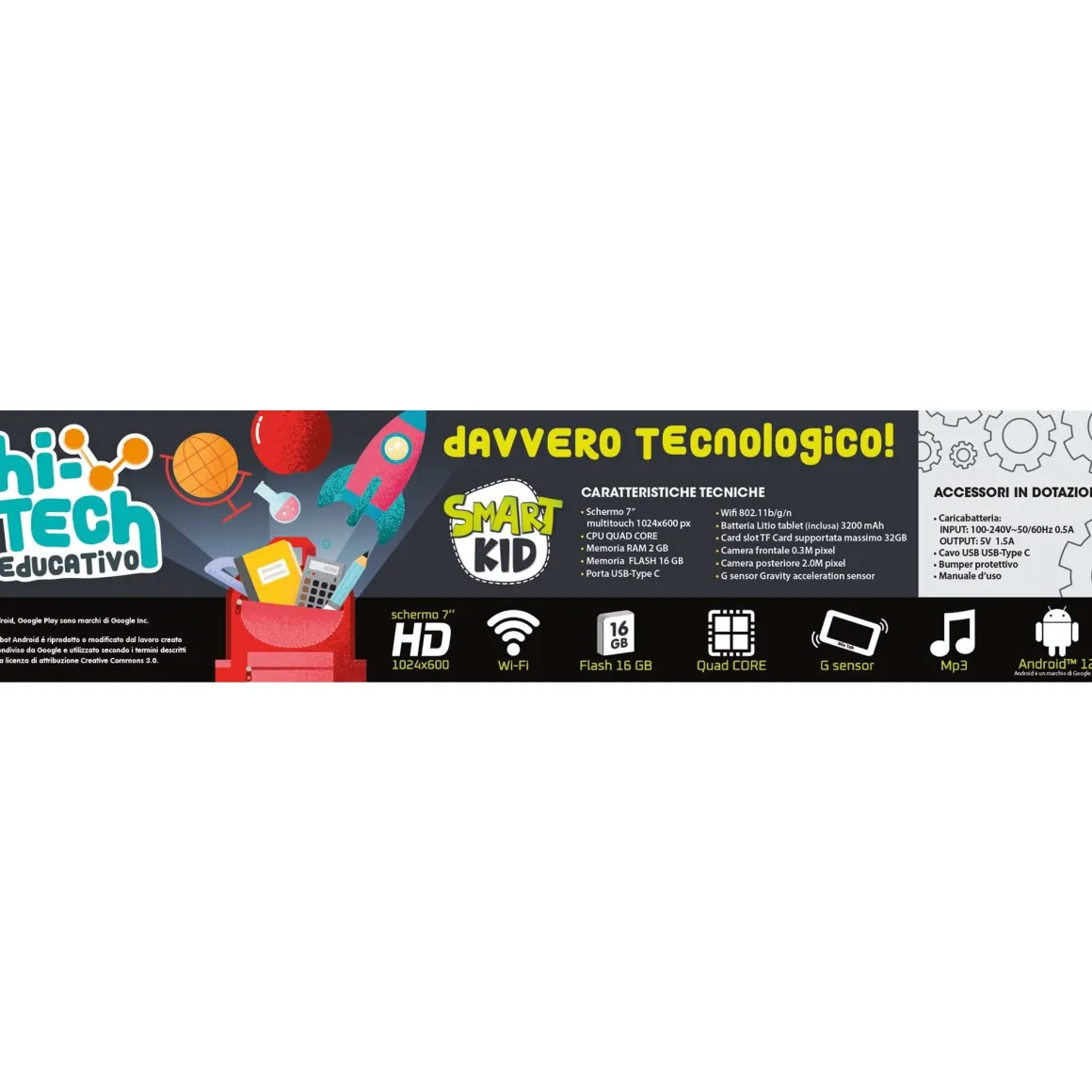 Tablet hi tech educativo mio tab 7” smart kid – lisciani – 5+