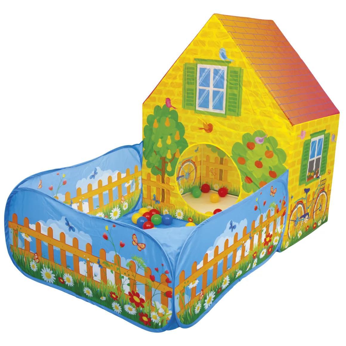 Tenda casetta con giardino e 30 palline