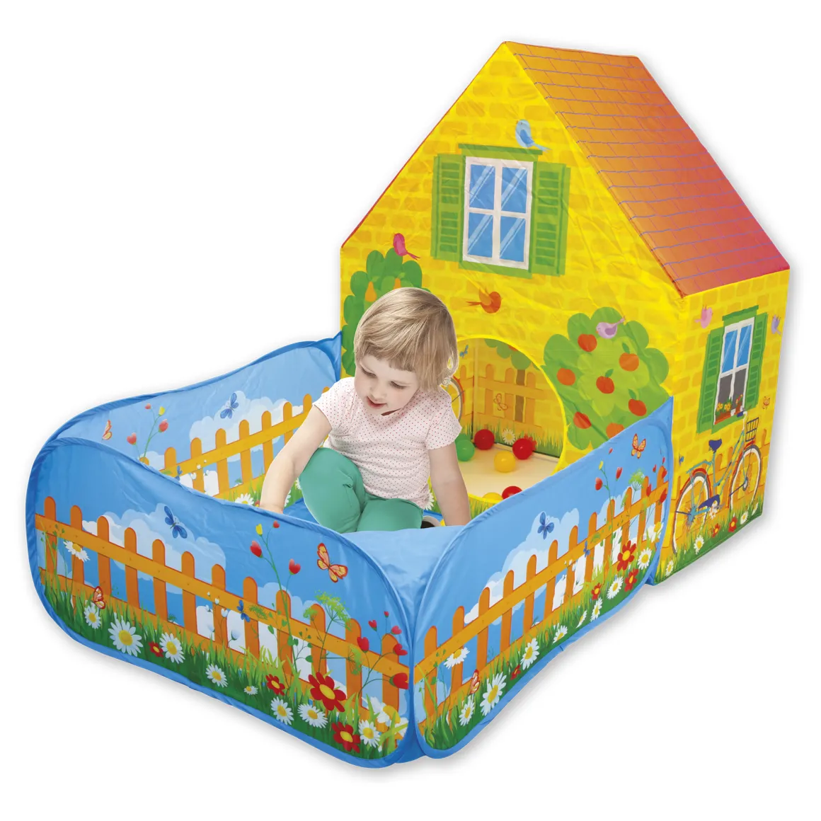 Tenda casetta con giardino e 30 palline