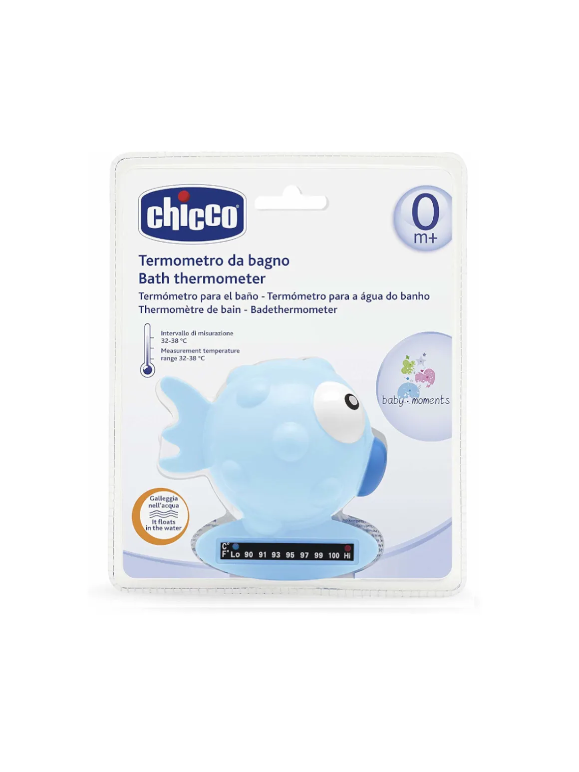 Termometro da bagno pesce palla azzurro