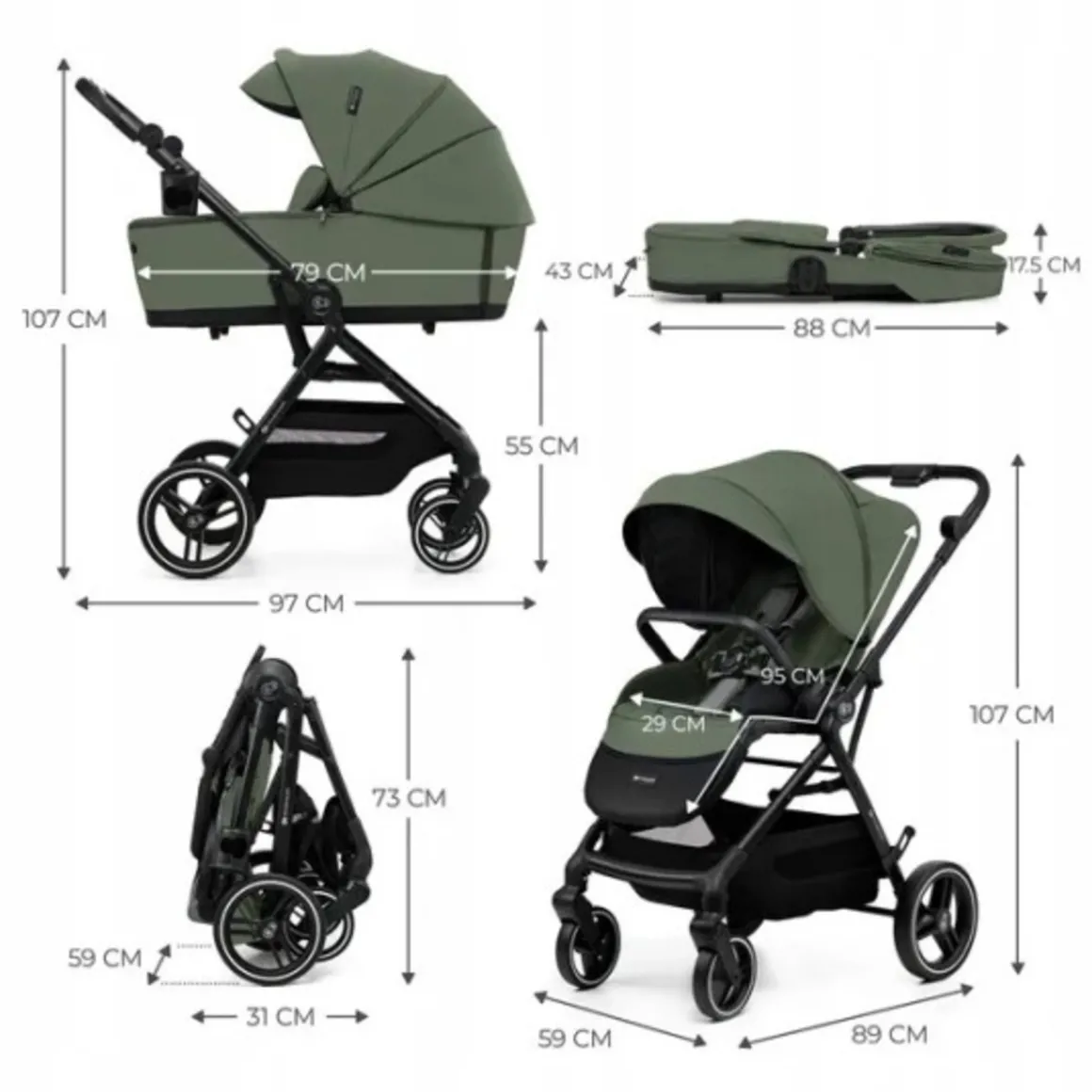 Trio yoxi 3in1 mystic green – kinderkraft