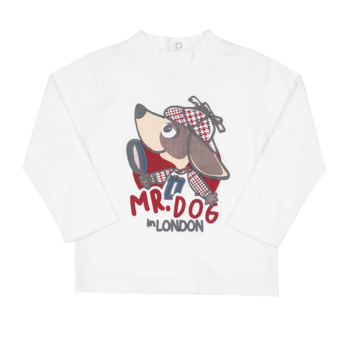 T-shirt maniche lunghe bimbo panna stampata