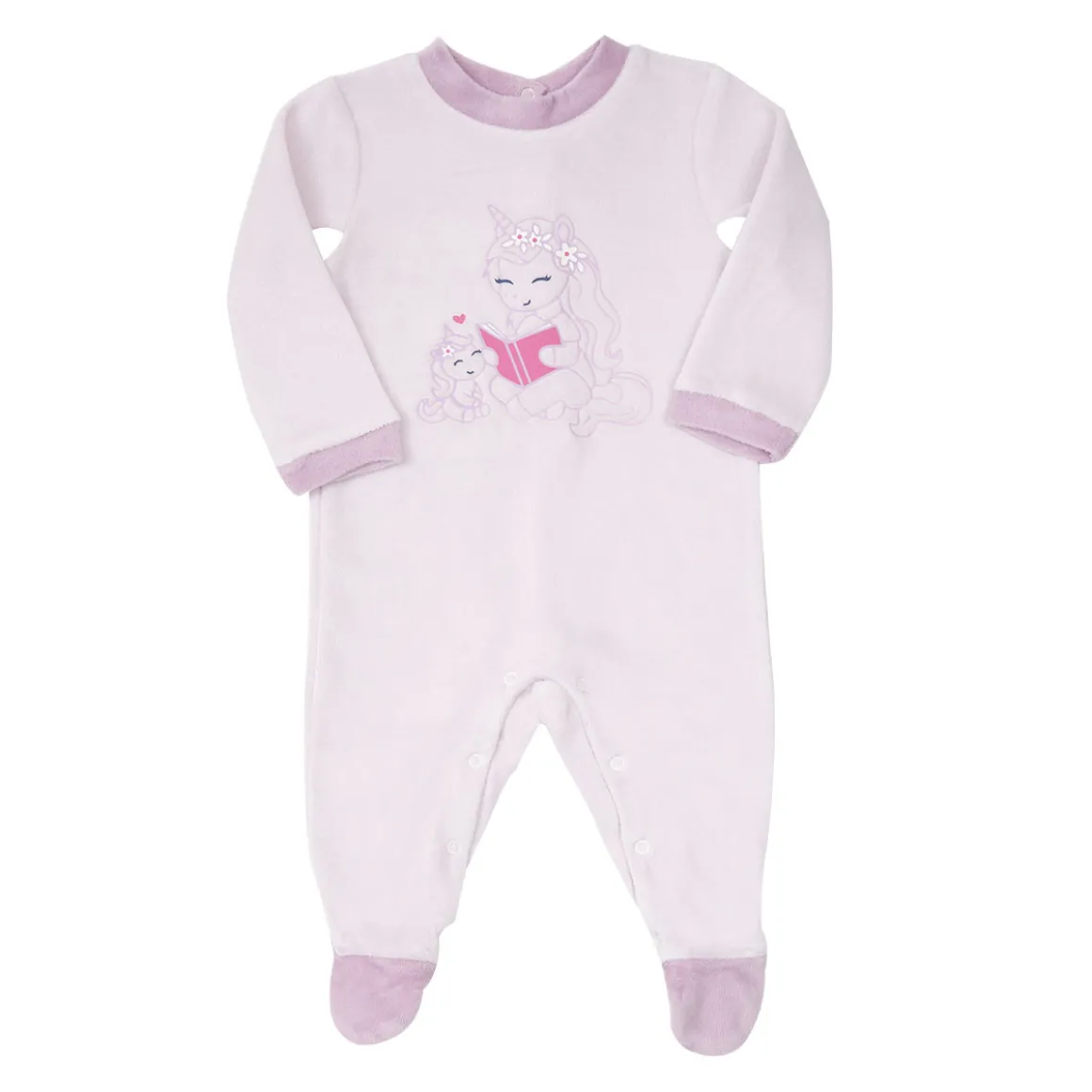Tutina ciniglia bimba rosa chiaro stampata