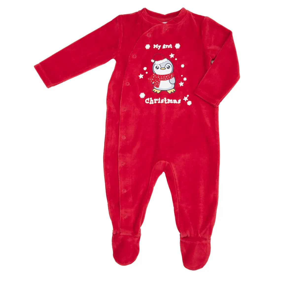 Tutina da bambino rosso “christmas” apertura frontale