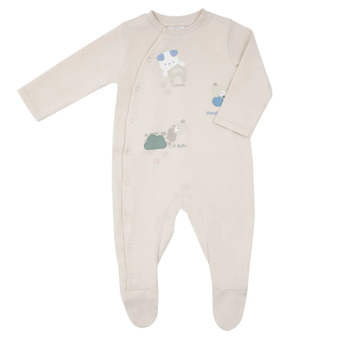 Tutina interlock bimbo beige animali